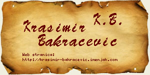 Krasimir Bakračević vizit kartica